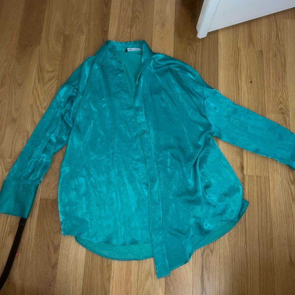 Zara Satin Button Up